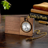 Limited Edition Wooden Pocket Watch Tigerwood Gold - wowat.cowowat