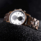 Men's Wooden Watches Classic Ebony Oak Black Chronograph - wowat.cowowat