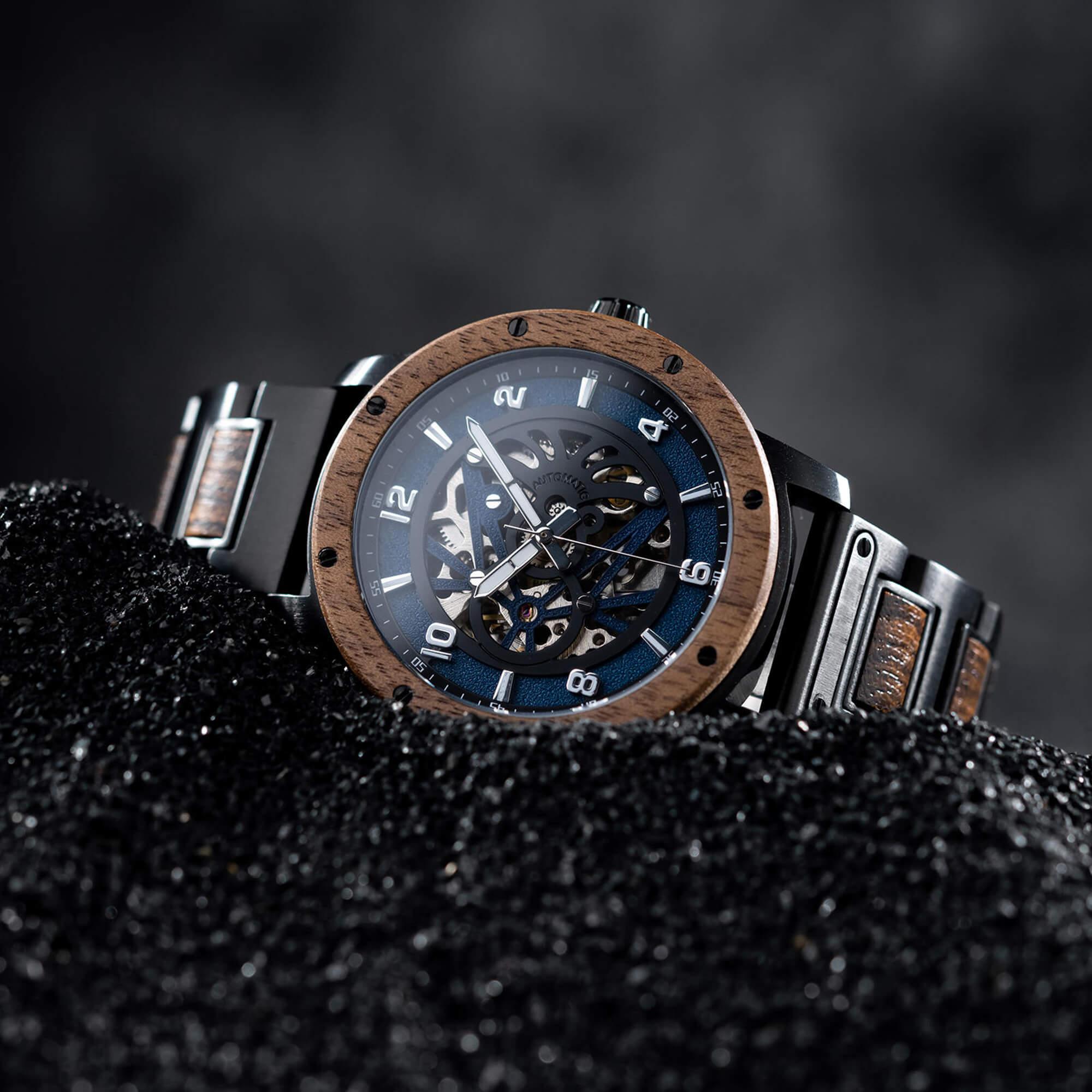 Skeleton Watches Automatic Mechanical Louro Preto Black - wowat.co