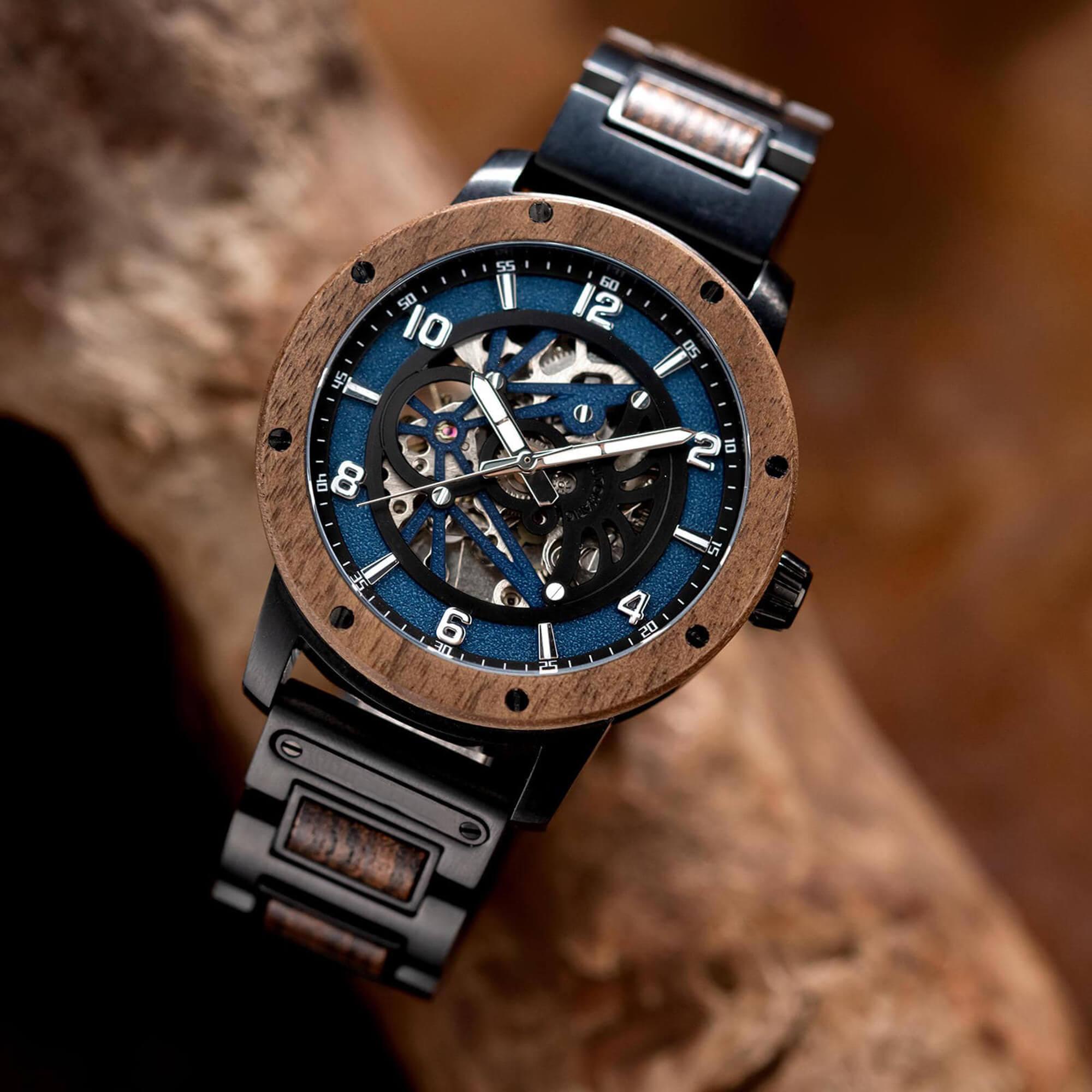 Skeleton Watches Automatic Mechanical Louro Preto Black - wowat.co