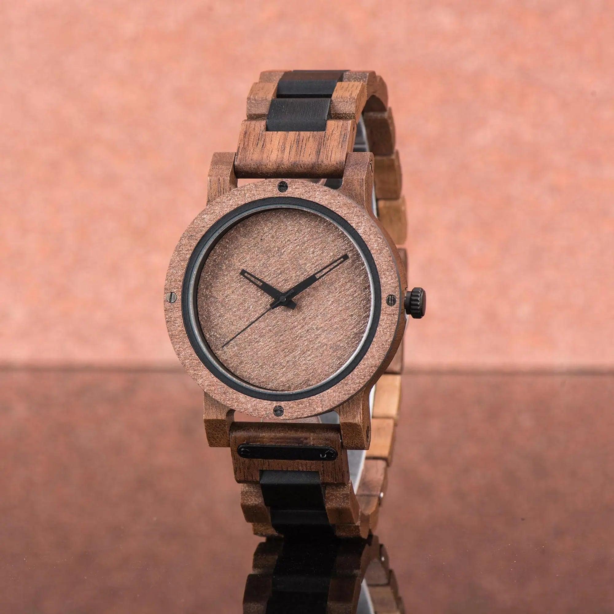 Natural Rock Ebony Wooden Watch – Saturn - wowat.co