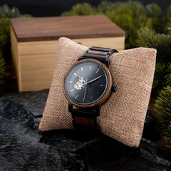Classics Automatic Wooden Watch Collection Tigerwood Black - wowat.cowowat