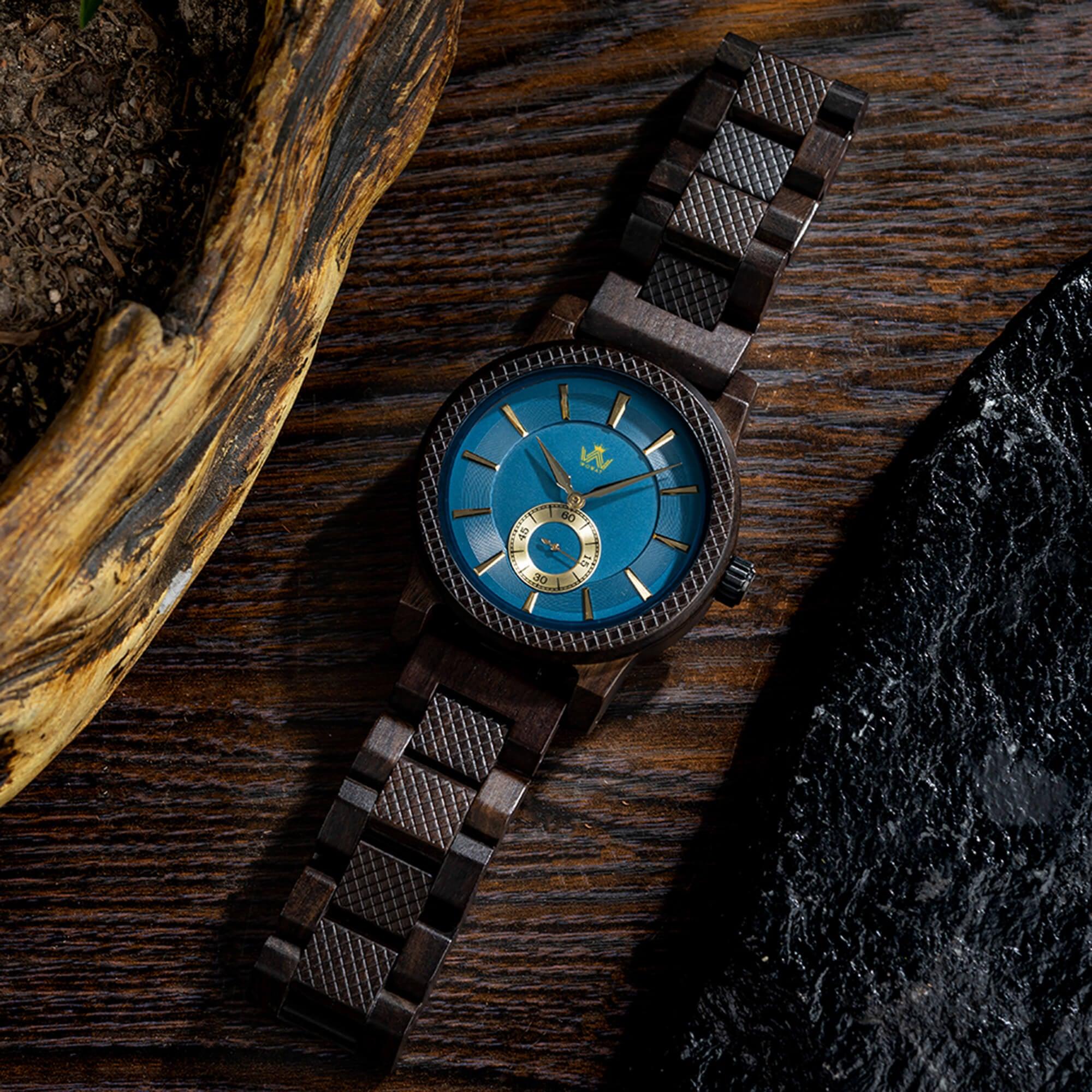 Enchanted Woodland Men's Wooden Watch - Handcrafted Timepiece for a Magical Gift - wowat.cowowat