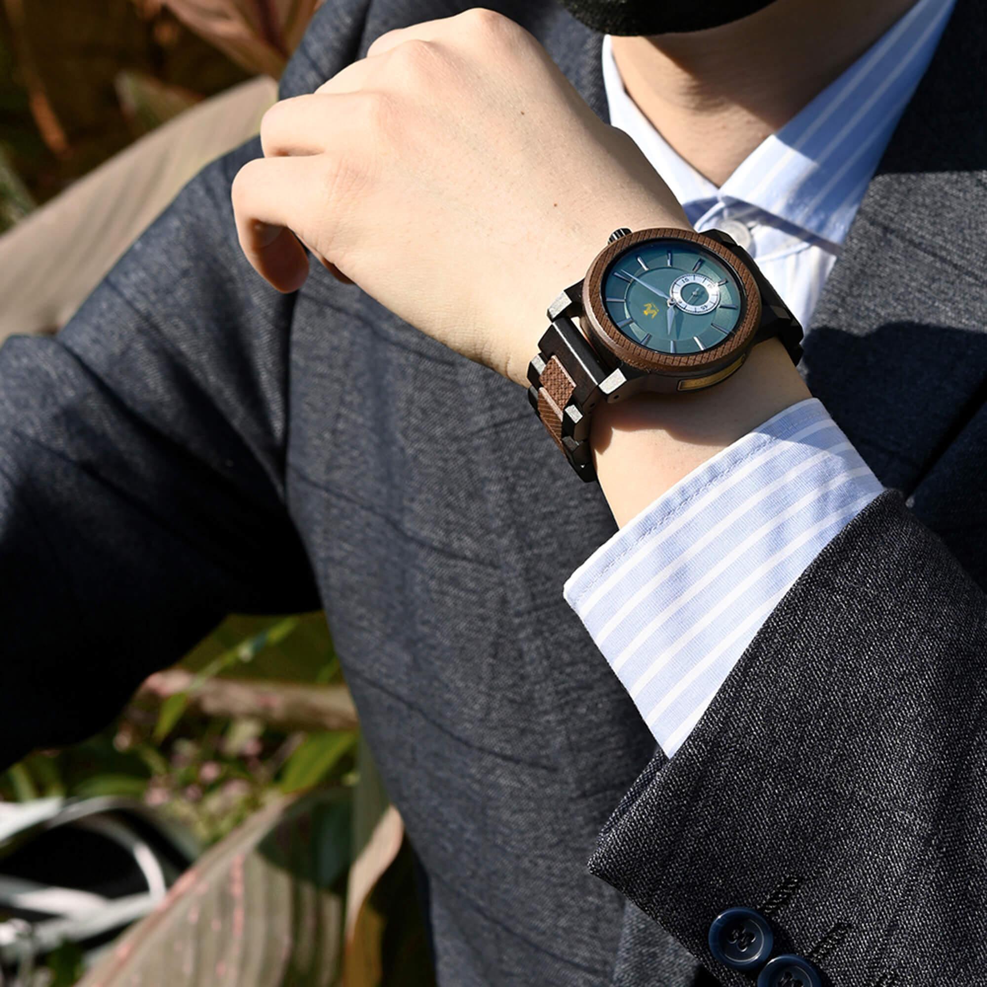Enchanted Woodland Men's Wooden Watch - Handcrafted Timepiece for a Magical Gift - wowat.cowowat