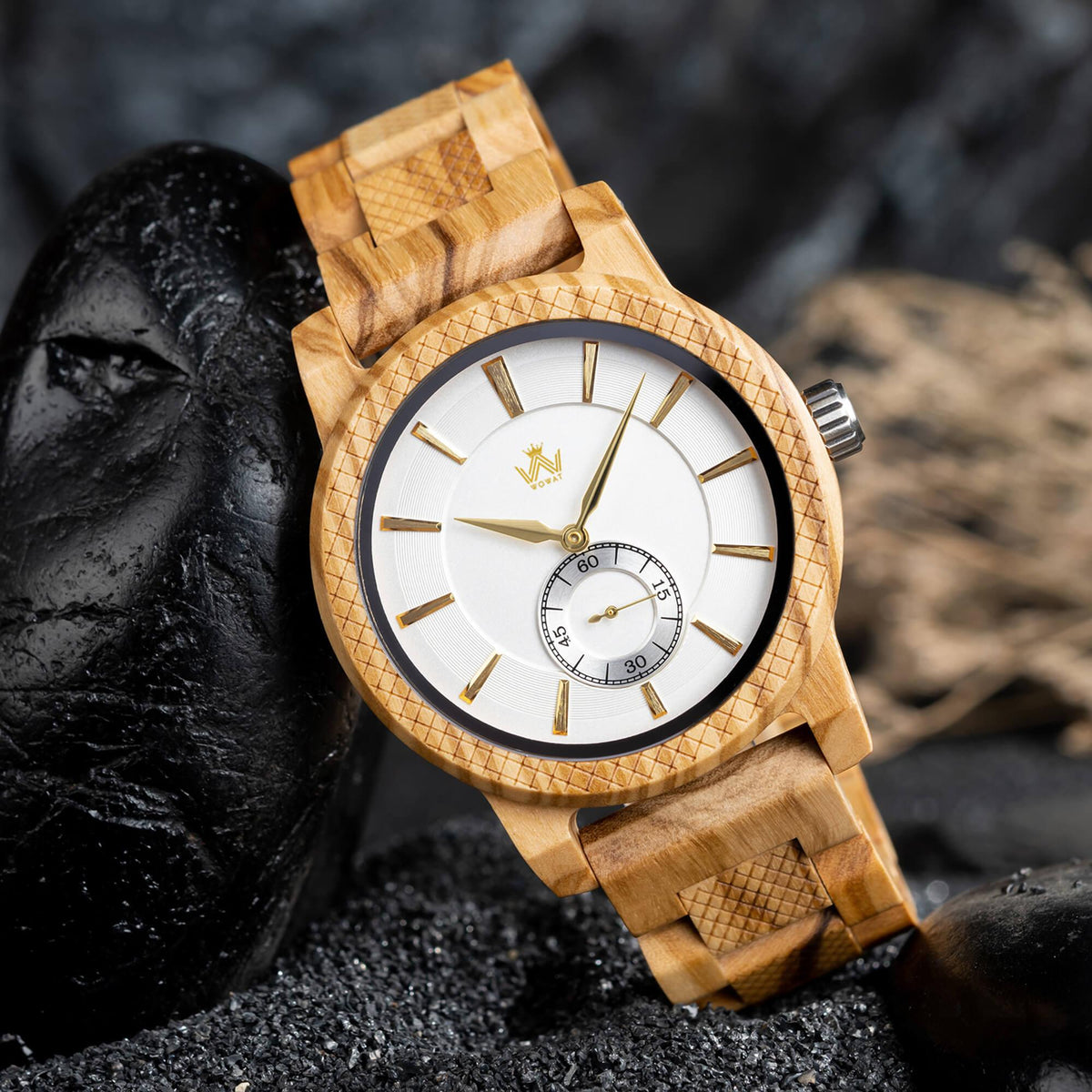 Enchanted Woodland Men's Wooden Watch - Handcrafted Timepiece for a Magical Gift - wowat.cowowat