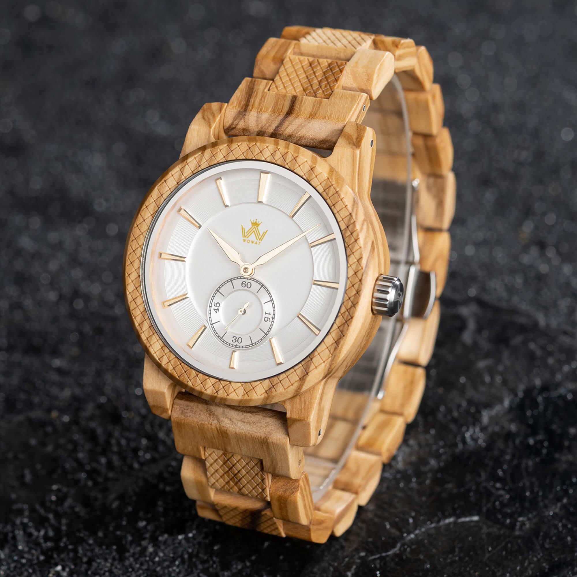 Enchanted Woodland Men's Wooden Watch - Handcrafted Timepiece for a Magical Gift - wowat.cowowat