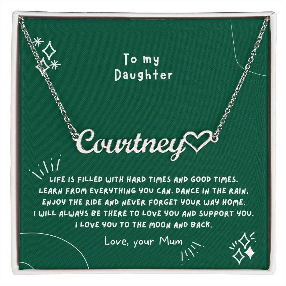 Heart Name Necklace | To my daughter - wowat.cowowat