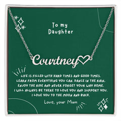 Heart Name Necklace | To my daughter - wowat.cowowat