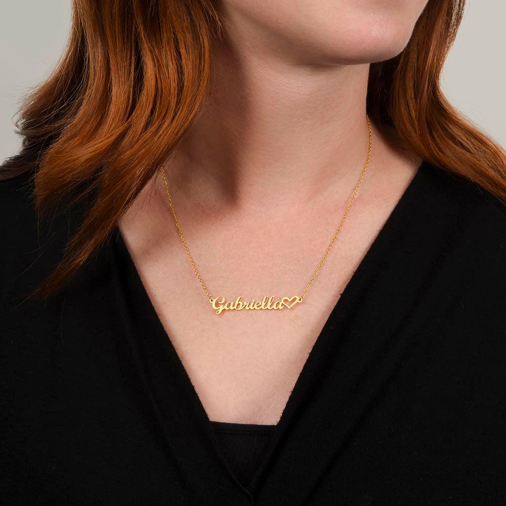 Heart Name Necklace | To my daughter - wowat.cowowat