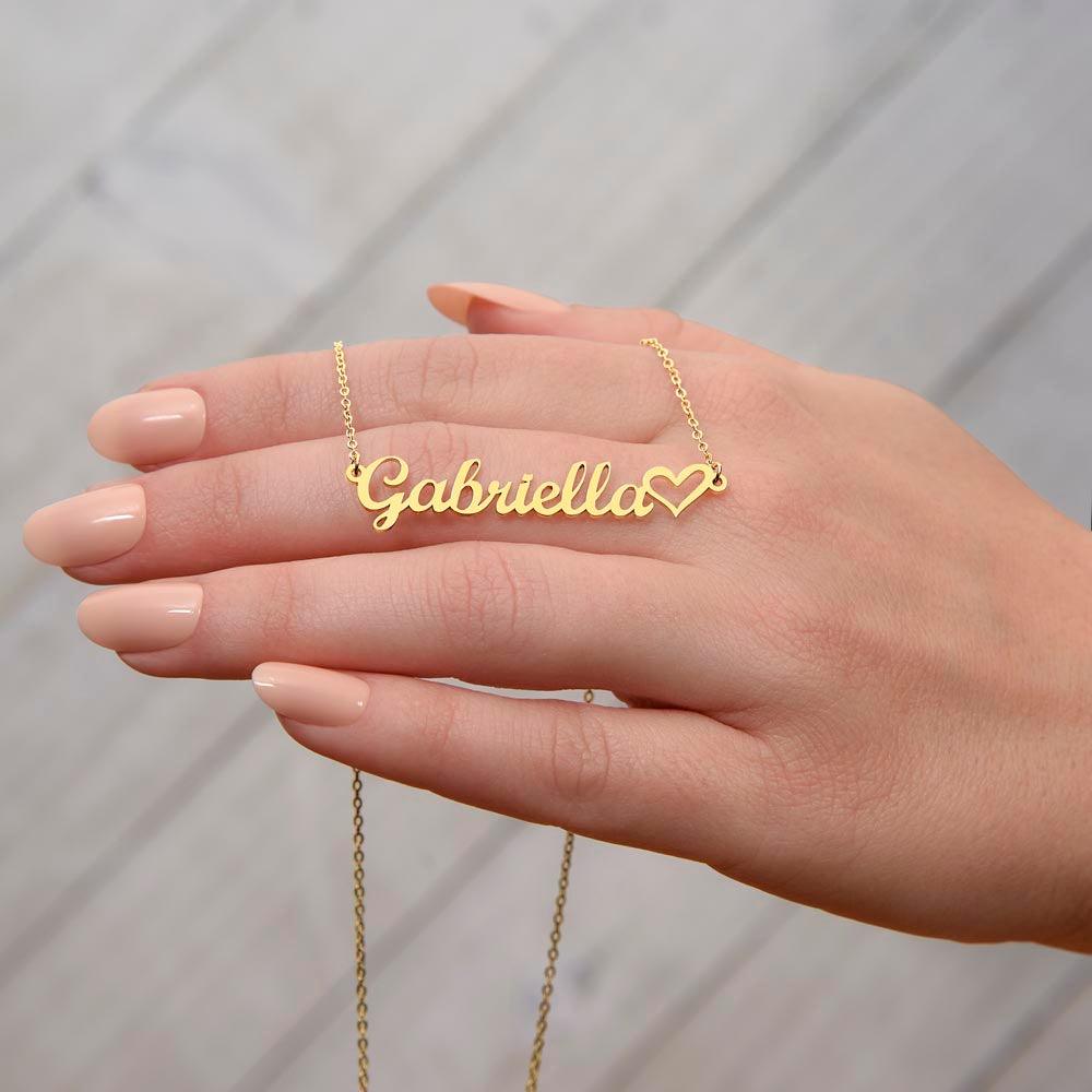 Heart Name Necklace | To my daughter - wowat.cowowat