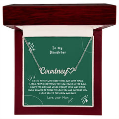 Heart Name Necklace | To my daughter - wowat.cowowat