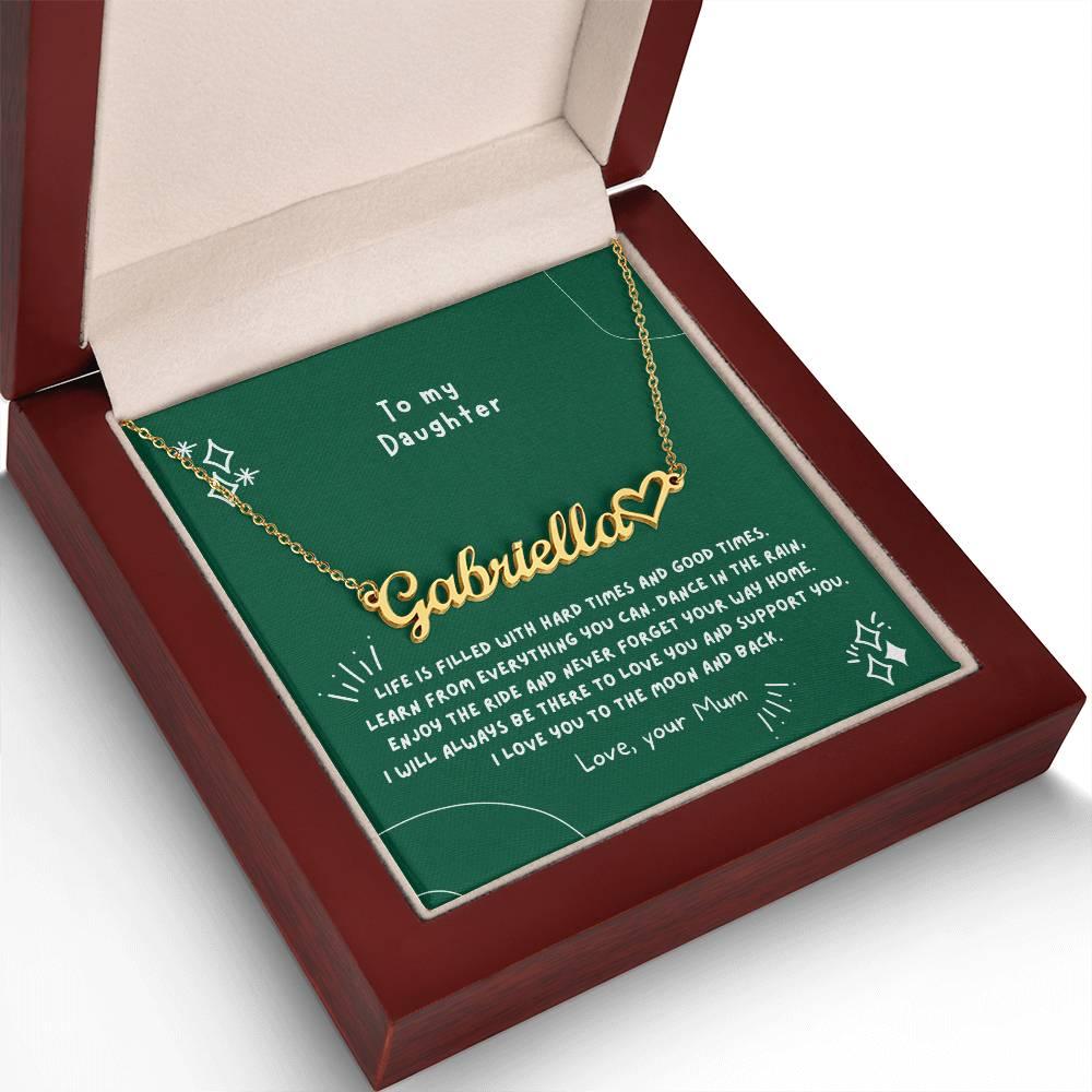 Heart Name Necklace | To my daughter - wowat.cowowat