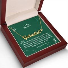 Heart Name Necklace | To my daughter - wowat.cowowat