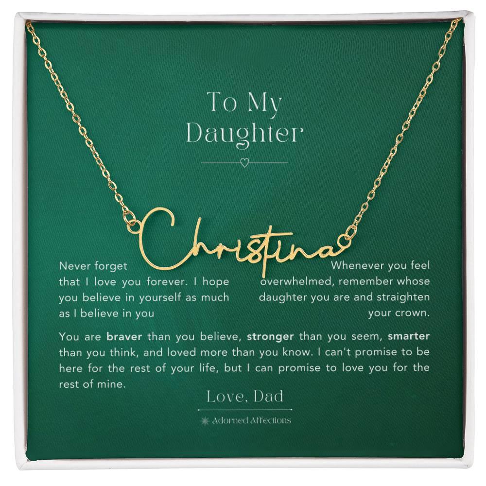 Name Necklace To My Daughter - wowat.cowowat