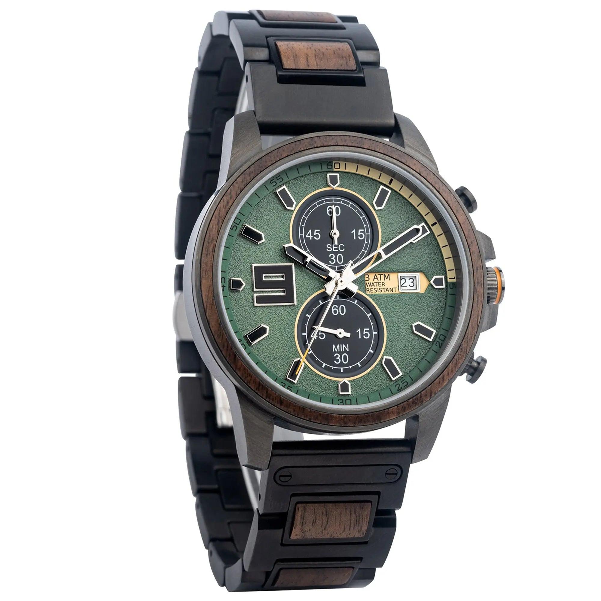 Personalized Engraved Wooden Watch for Men - Perfect Anniversary or Wedding Gift - wowat.cowowat
