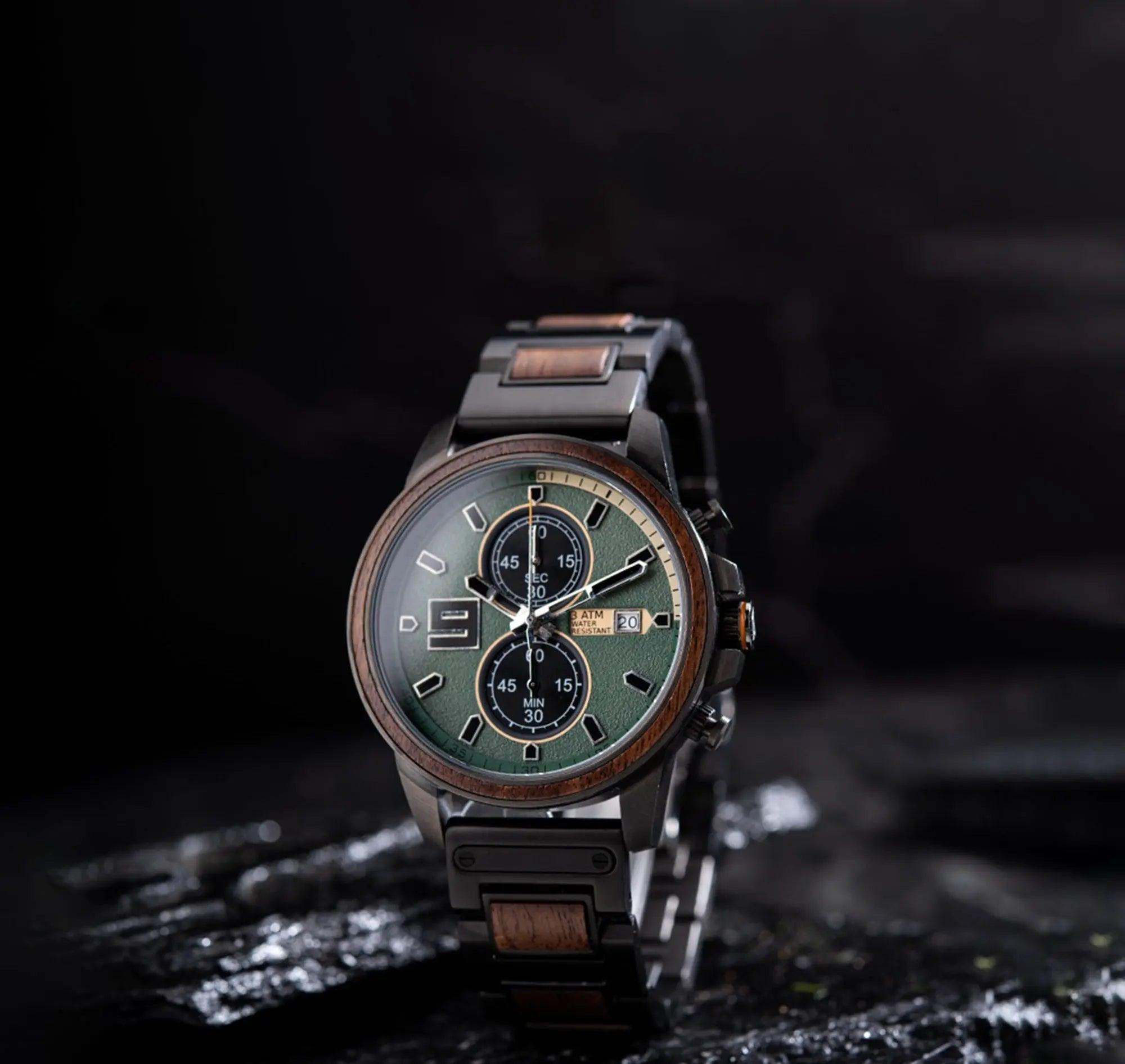 Personalized Engraved Wooden Watch for Men - Perfect Anniversary or Wedding Gift - wowat.cowowat