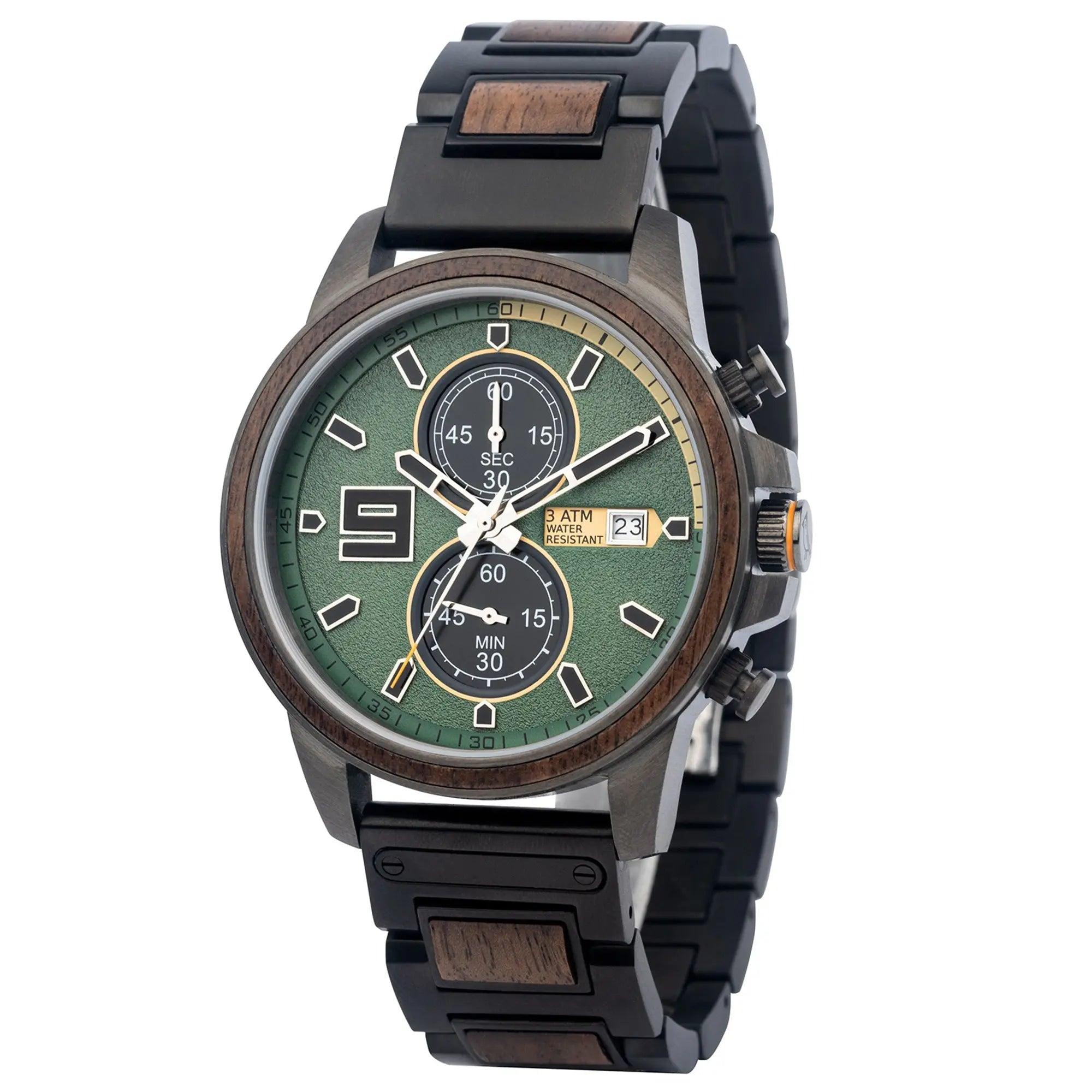 Personalized Engraved Wooden Watch for Men - Perfect Anniversary or Wedding Gift - wowat.cowowat