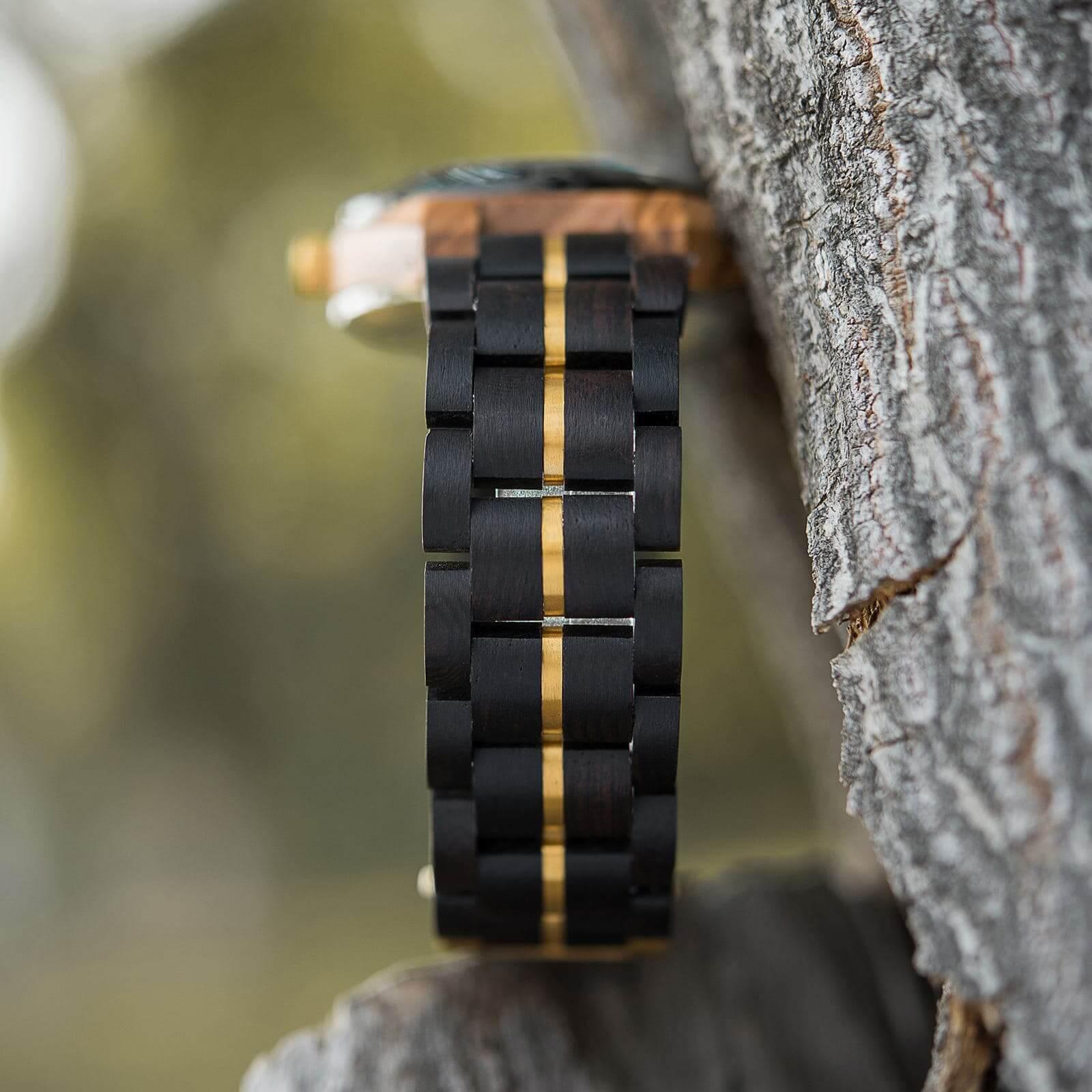 Skeleton Mechanical Wooden Watch Ebony Black - wowat.cowowat