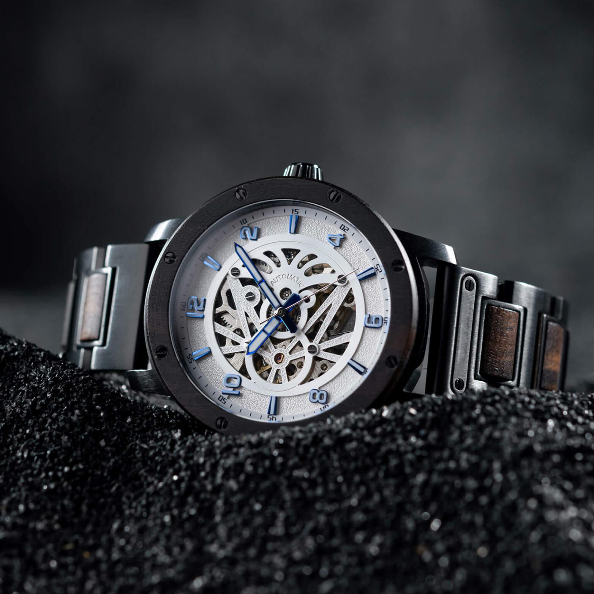 Skeleton Watches Automatic Mechanical Louro Preto Black - wowat.cowowat