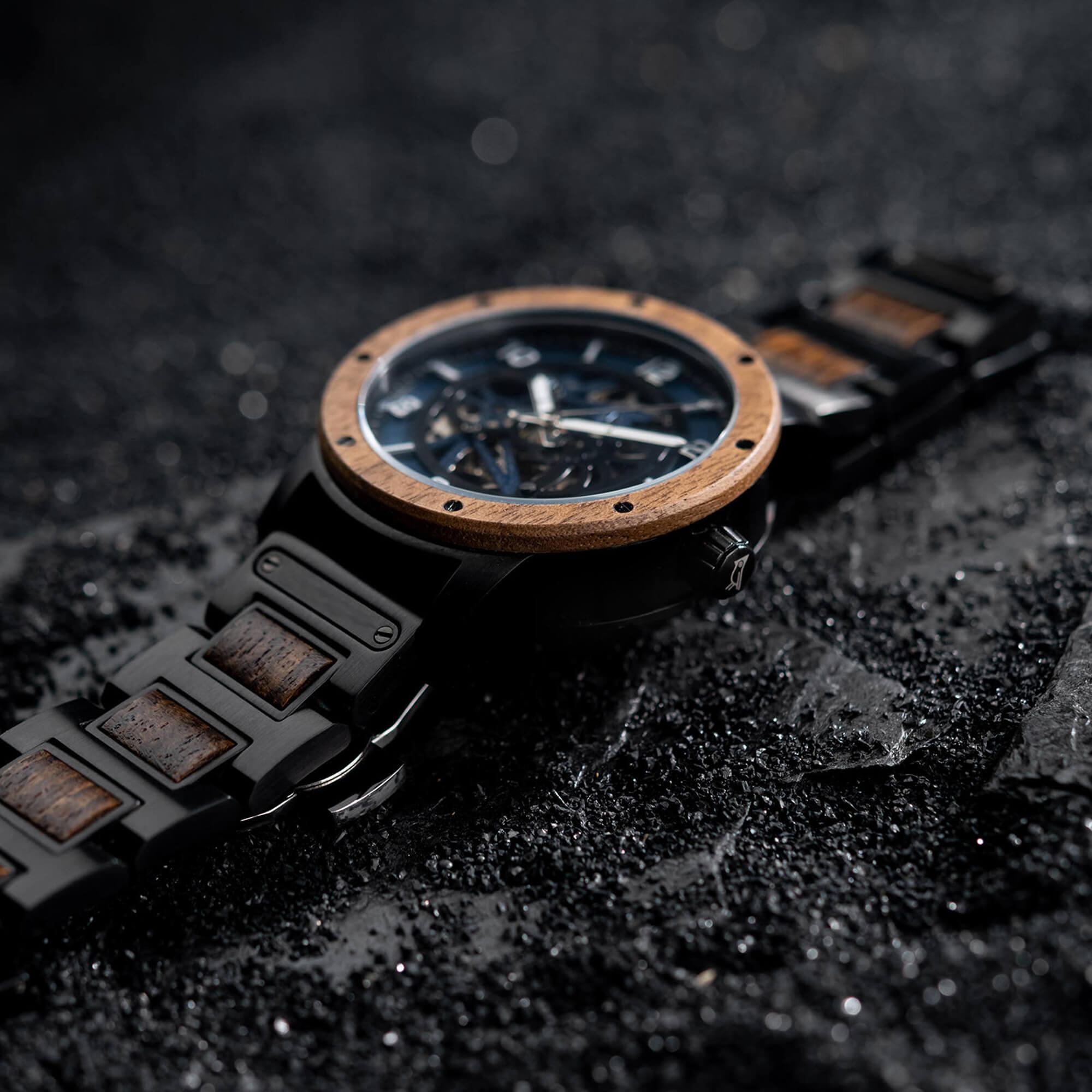 Skeleton Watches Automatic Mechanical Louro Preto Black - wowat.cowowat