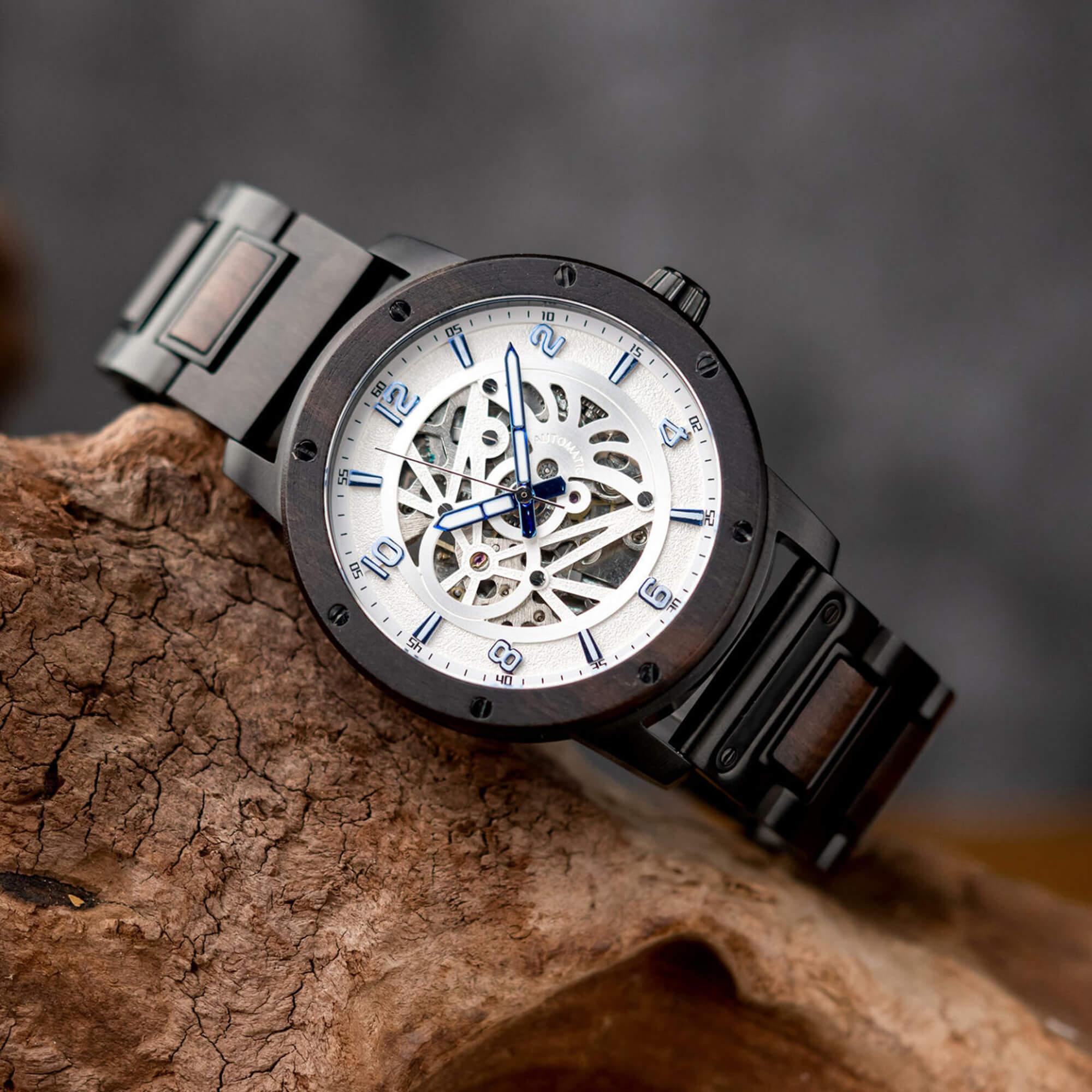 Skeleton Watches Automatic Mechanical Louro Preto Black - wowat.cowowat