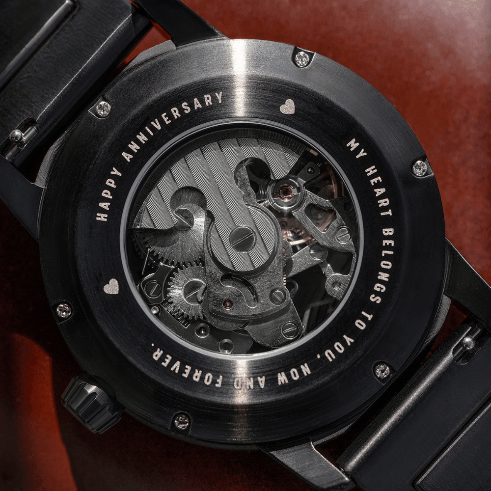Skeleton Watches Automatic Mechanical Louro Preto Black - wowat.cowowat