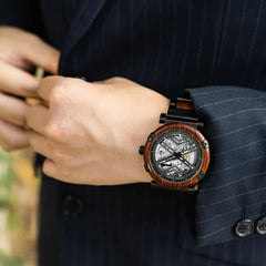 Skeleton Watches - Automatic Mechanical Men's Wooden Watch - Natural Rosewood - wowat.cowowat