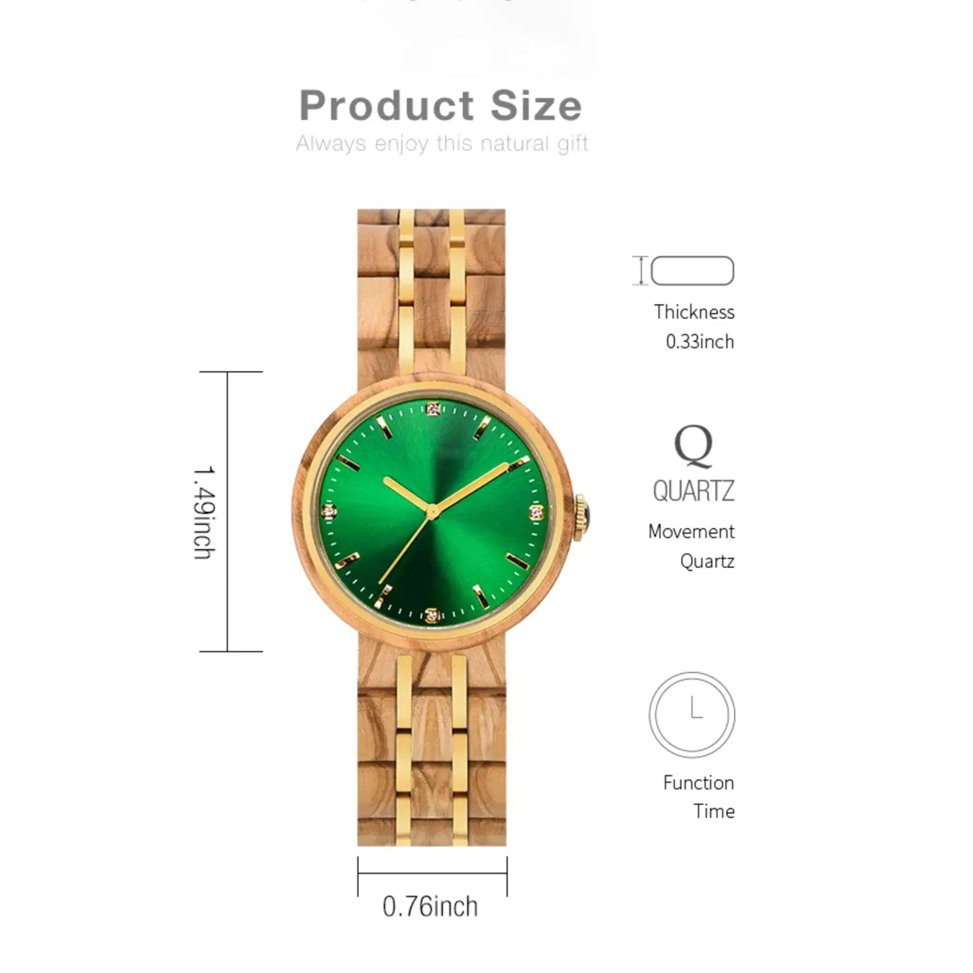 Wooden Watches For Women Natural Olivewood – QUEEN - wowat.cowowat