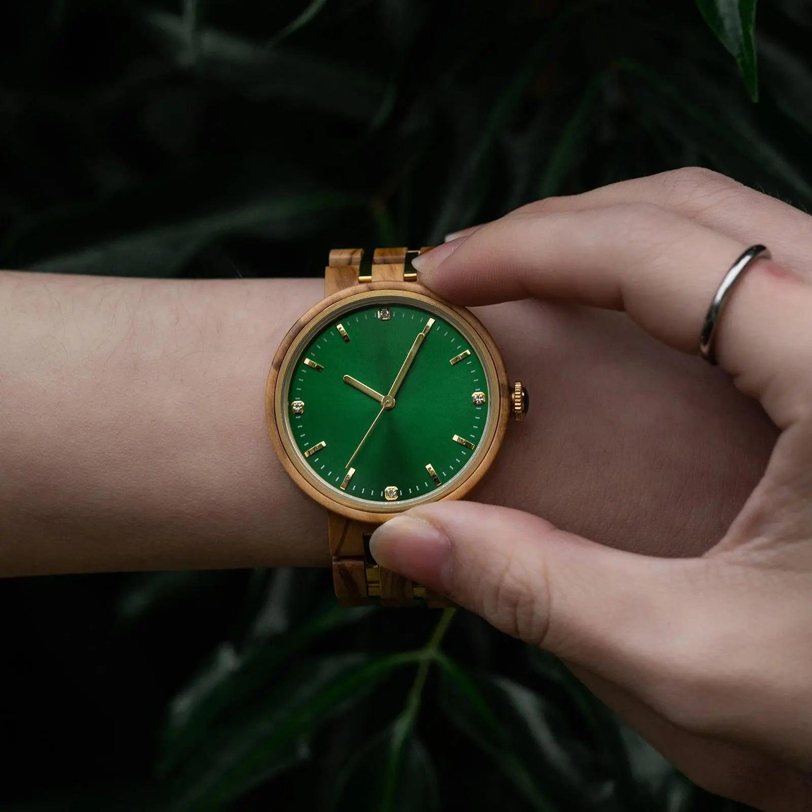 Wooden Watches For Women Natural Olivewood – QUEEN - wowat.cowowat